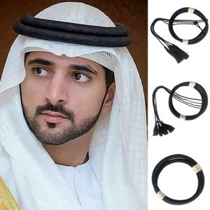 Anillo con cabeza de oqal para hombres saudíes Igal Agal diadema cordón bufanda árabe Shemag prendas para la cabeza - Imagen 1 de 27
