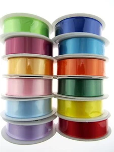 Satin Ribbon with Woven Edge - Single Sided -25mm - Satin Ribbon - 20 Meter Roll - Picture 1 of 52