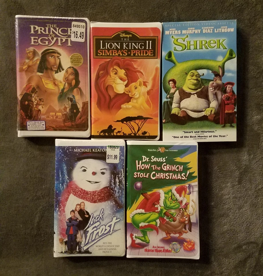 5x Disney, DreamWorks & Warner Bros VHS Prince of Egypt, Lion King II, Shrek etc Foto 1 de 1