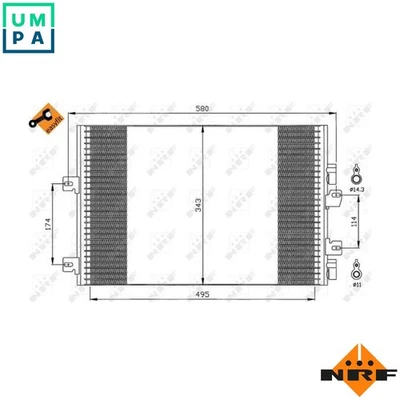 CONDENSER AIR CONDITIONING 35543 FOR RENAULT KANGOO/Rapid/Express DACIA 1.5L - Image 1 of 4