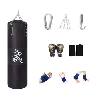 Saco de Boxeo Pesado Saco de Boxeo Guantes Entrenamiento MMA Taekwondo Entrenamiento Adultos Niños - Imagen 1 de 14