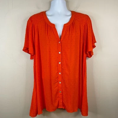 Top túnica rosa y oliva para mujer con botones nuevo sin etiquetas talla 2X fluido vacaciones Foto 1 de 4