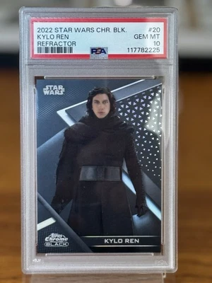 2022 Topps Star Wars Chrome Black Kylo Ren Refractor /199 PSA 10 MINT!! - Image 1 of 2