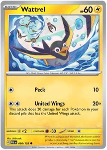 4x Wattrel 080/193 - Common - PLAYSET OF 4 - SV02: Paldea Evolved - NM - Picture 1 of 1
