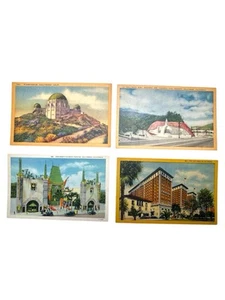Lot 4 Los Angeles Vintage 1940er Blanko Postkarten Observatorium, Hollywood Bowl - Bild 1 von 2