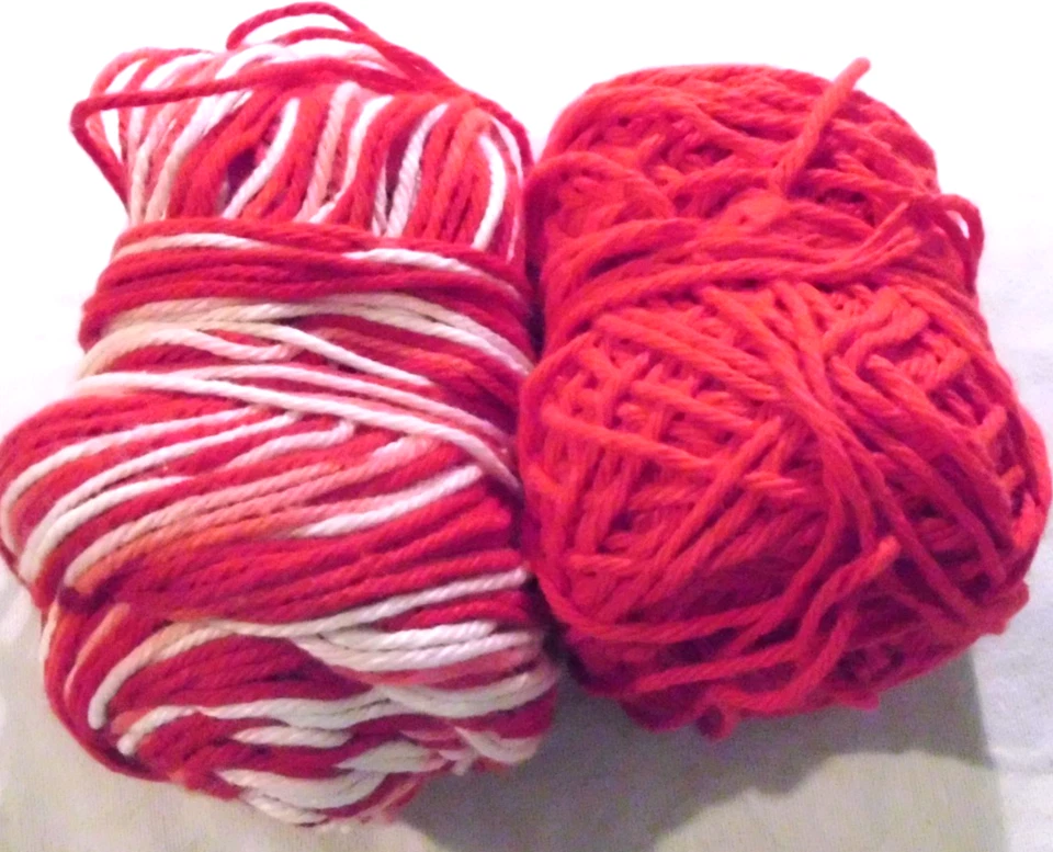 3.5 oz Red and Red/White/Pink cotton Yarn - Image 1 of 1