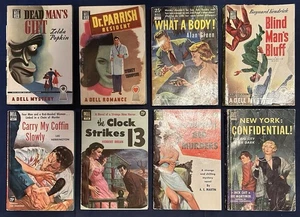 Dell Map-Back Pocket Book Lot Of 8 Dell Books 1940s-50s - Various Authors - VG - Bild 1 von 14