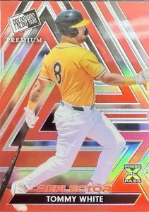 2024 Leaf Press Pass Premium Red REFLECTOR 100 Tommy White #4/15 RC LSU A’s - Picture 1 of 2