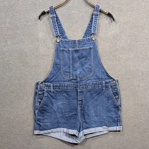 Old Navy Overall Shorts Womens XL (40x2) Shorttalls Cuffed Denim Jeans Bib - Picture 1 of 10