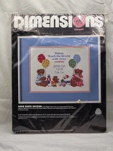 NOS Dimensions Bear Birth Record Crewel Kit #1340 NEW 1987 - Picture 1 of 2