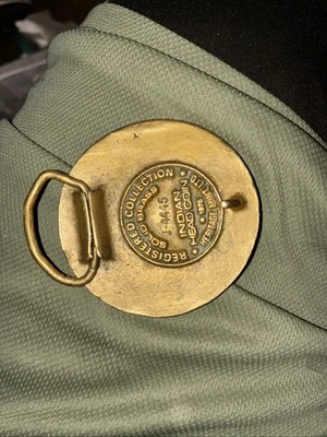 Indian Head Coin Buffalo Nickel Style Heritage Mint Brass Vintage Belt Buckle - Image 1 of 2