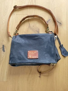 A.S.98 Tasche, blau, vegetabil gegerbt, B/H/T 29 cm, 22 cm, 11 cm, guter Zustand - Bild 1 von 4