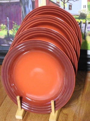 Le Creuset Stoneware 8.5" Cerise Red Salad Plates Set of 4  New Second Choix - Image 1 of 4