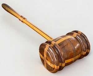 Handgefertigte Holzintarsien zweifarbig 13" Richterhammer/Freimaurerhammer/Auktionshammer - Bild 1 von 16