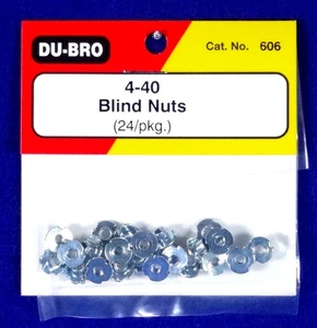 DU-BRO 4-40 BLIND NUTS ( PACKAGE OF 24 )( CAT. # 606 ) - Picture 1 of 2