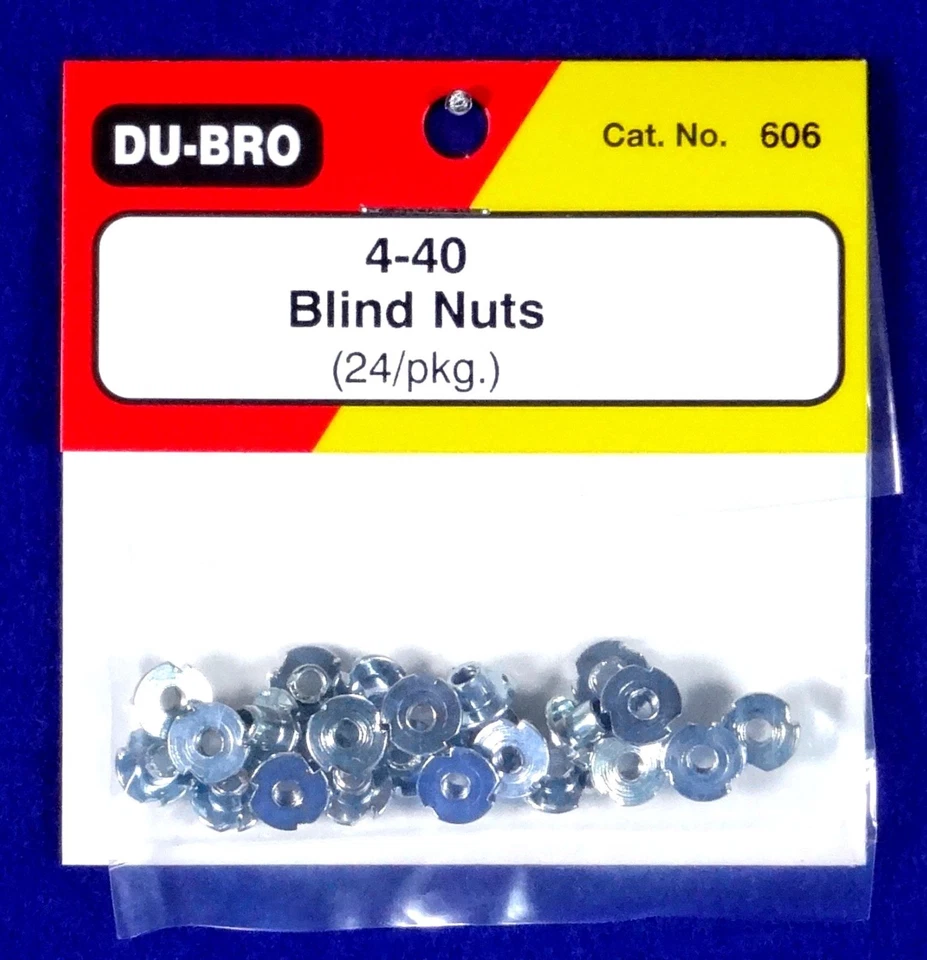 DU-BRO 4-40 BLIND NUTS ( PACKAGE OF 24 )( CAT. # 606 ) - Image 1 of 1