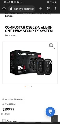 Compustar CS852-A All-In-One 1-Way 3000FT Max Range Car Security System - Image 1 of 4