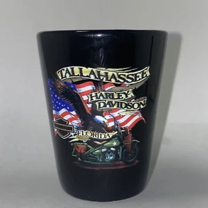Harley-Davidson Tallahassee Florida Shot Glass Black 2.5” Barware Collectible - Picture 1 of 4