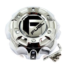 Fuel Chrome Center Cap 6-9/16"OD 2-1/2"H Bolt-On Open-End, Closed-End 1003-21