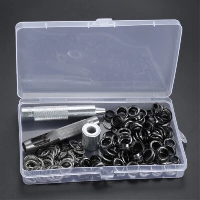 100 Sets Grommets Eyelets 3/8in for Repairing Canvas Tarps Tents Pool Coverings - Image 1 of 4