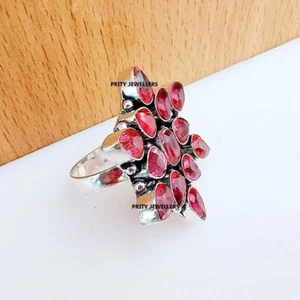 Beautiful Pink Imperial Topaz Silver Plated Handmade Ring , All Size Available - Picture 1 of 5