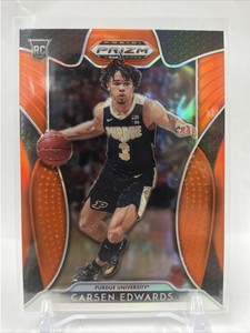 2019 Prizm Draft 98 Carsen Edwards Orange Rookie Card RC