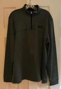 New Under Armour XL 1/4 zip Pullover Fleece graphite extra large Golf Coldgear - Picture 1 of 2