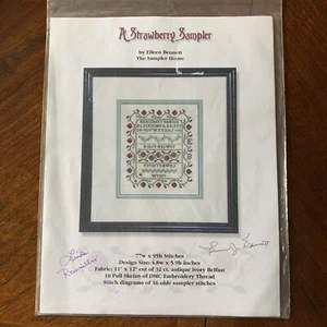 Sampler House Cross Stitch Pattern A Strawberry Sampler Eileen J. Bennett - Picture 1 of 3