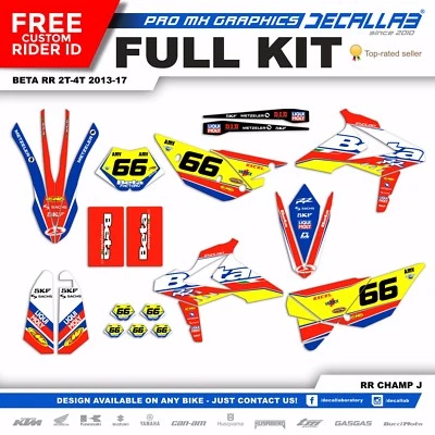 Calcomanía adhesiva gráfica MX súper duradera BETA RR 2T/4T 300 2013-2017 Foto 1 de 3