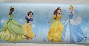 DISNEY CINDERELLA SLEEPING BEAUTY  Wallpaper Border 9" Blue - Picture 1 of 4