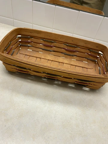 1944 Longaberger Rectangle Basket Bread Wine ~ 14 1/2" x 8" x 4" Cover