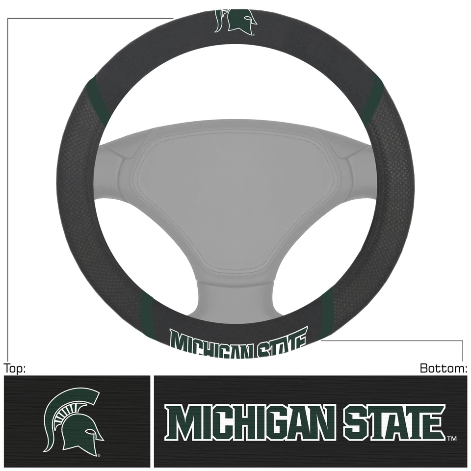 FANMATS 14864 NCAA Michigan State University Spartans Polyester Steering Wh...