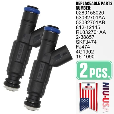 2PCS For Jeep Liberty Dodge Dakota Nitro 3.7L V6 GAS Fuel Injector 0280158020 - Image 1 of 4