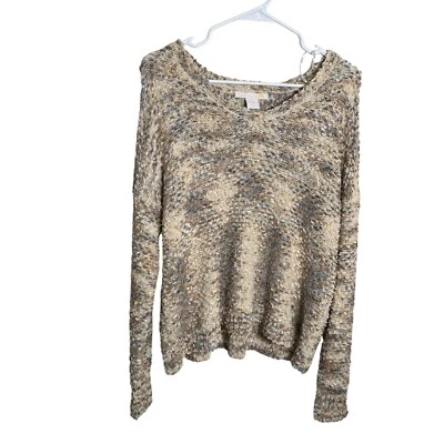 C&C California Sweater Women's Medium Brown Colorful Plush Popcorn Pullover Knit - Image 1 of 4