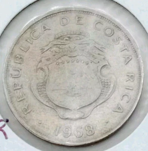 1968 - Costa Rica - 50 Centimos Cuni Silver - Picture 1 of 2