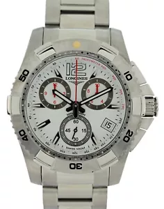 Longines 42mm Men's Hydro Conquest EF Co Chrono White Watch B+P Ref: L3.650.4! - Picture 1 of 12