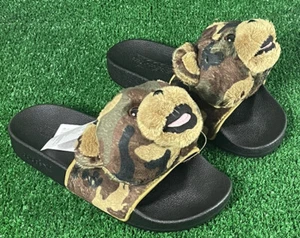 Adidas X Jeremy Scott Camo Teddy Bear Adilette Slides Size 8 Brand New In Box - Picture 1 of 7