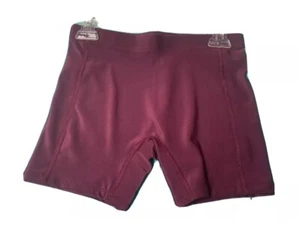 Kids M Burgundy Maroon Volleyball Cheer Tennis Athletic Spandex Bike Shorts NWT - Picture 1 of 3