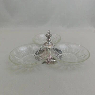 Винтажный посеребренный сервировочный набор Princess House Regency Trio с основанием #C147 - Изображение 1 из 4