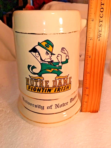 Vintage Notre Dame Fighting Irish Beer Stein Graduation Mug American Decorators Cover