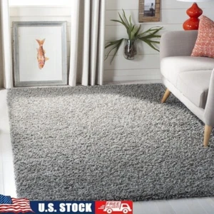 Plush Shag Area Rug Durable High Pile Stain Resistant Decor Rectangle 3 ' x 5 ' - Picture 1 of 7