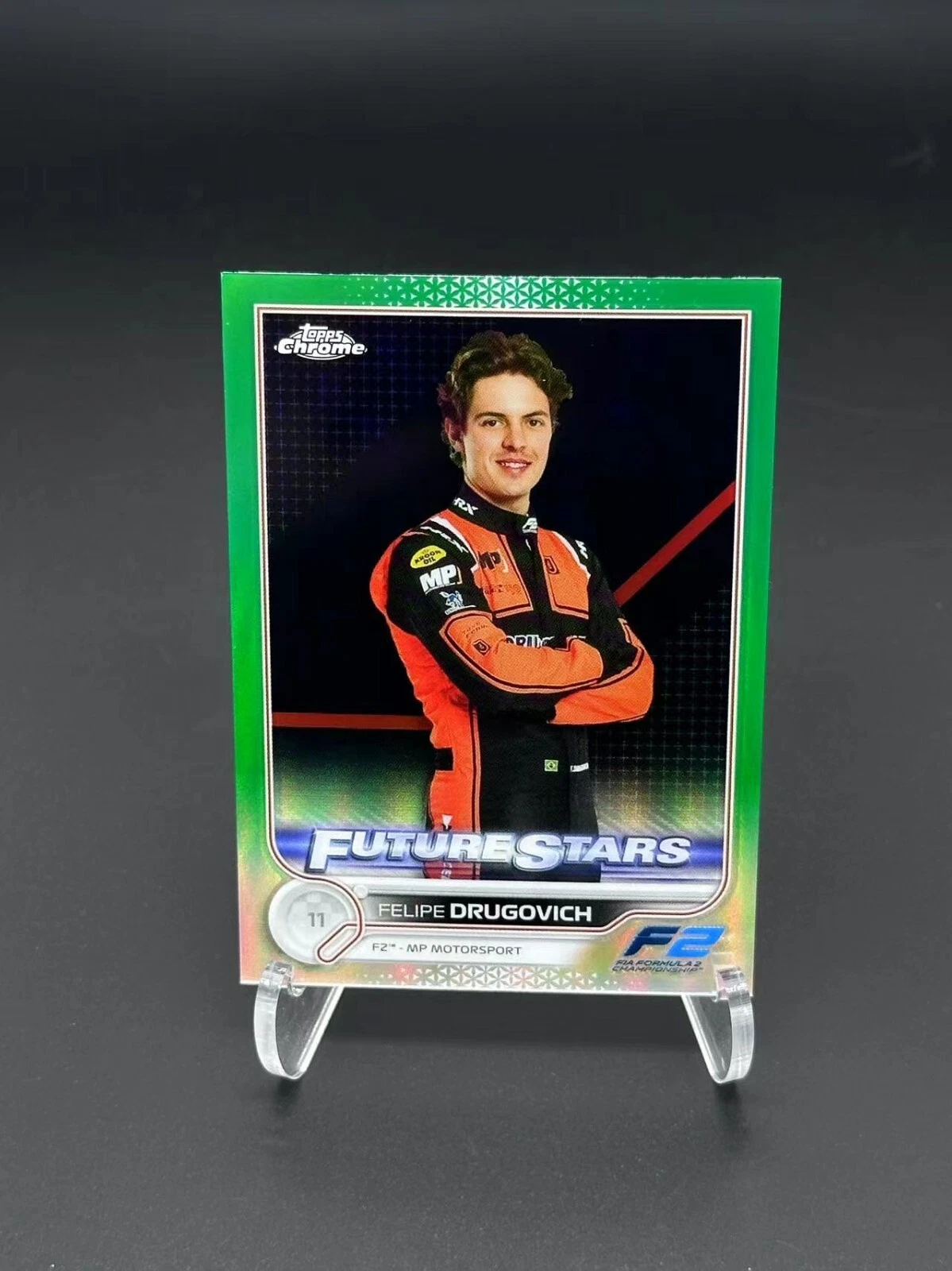 2022 Topps Chrome Formula 1 F1 Felipe Drugovich Green Refractor 10/99#87 GZ