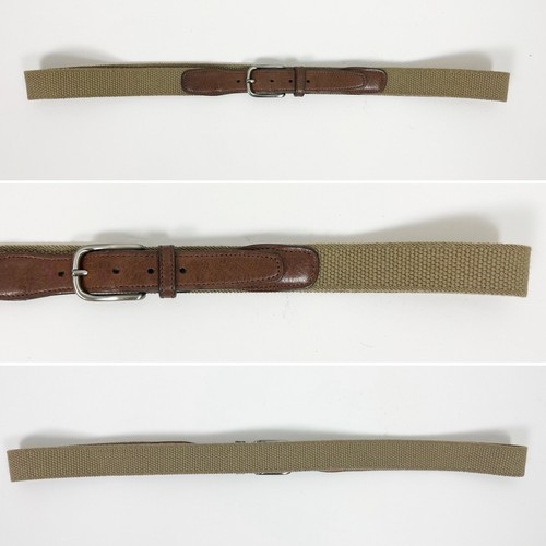 Cintura golf vintage anni 90 BROOKS BROTHERS pelle marrone elasticizzata fibbia ottone papà