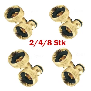 2/6/8Stk Adapter Wasserhahn Gartenschlauch Messing Steck Kupplung 3/4 Auf 1/2 XS - Bild 1 von 6