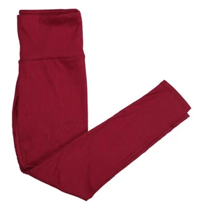 Ultra Flirt Ribbed Knit High Rise 28" Inseam Junior's Leggings S NWT Rumba Red - Picture 1 of 1