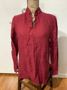 ralph lauren damen M P 100% Leinen Bluse Rot - Bild 1 von 11