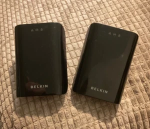 2x Belkin Play Powerlines - Usado Gigabit 1000mbps F5D4078 V1 Powerline Enchufe Reino Unido - Imagen 1 de 2
