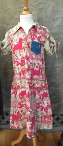 Boho OILILY CAROUSEL Horses DRESS ROUND 'N ROUND Girls 140 9 10 11 County Fair - Picture 1 of 6