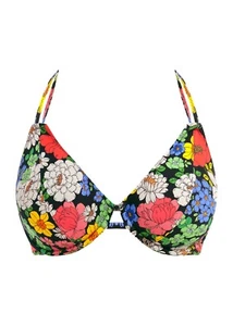 BNWT FREYA FLORAL HAZE MULTI HALTER BIKINI TOP 3DE - 38DD - Picture 1 of 4