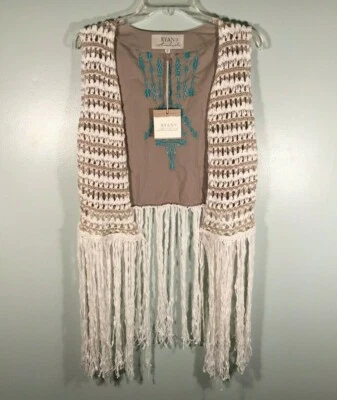 Chal Ryan Michael Marfil Caqui Crochet Mujer Talla S, Nuevo - Defecto Foto 1 de 4